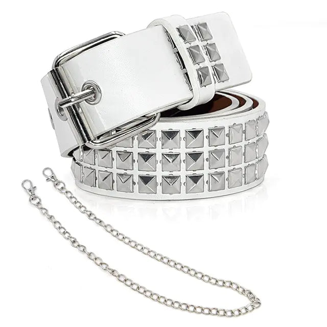 Pyramid-Style Rivet Studded Belt