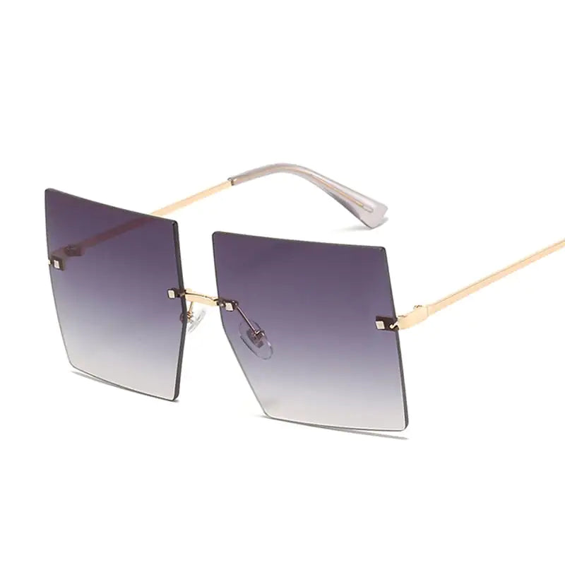 Oversized Rimless Square Sunglasses - Woman`s Clothing