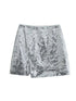 Sequin High-Waist Mini Skirt - Woman`s Clothing