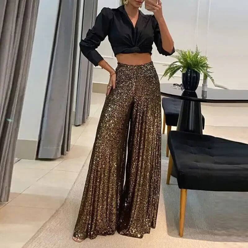 Sharkly Shiny Party Pants - Woman`s Clothing