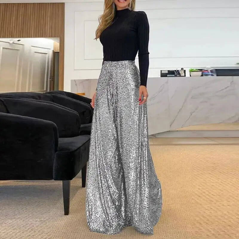 Sharkly Shiny Party Pants - Woman`s Clothing