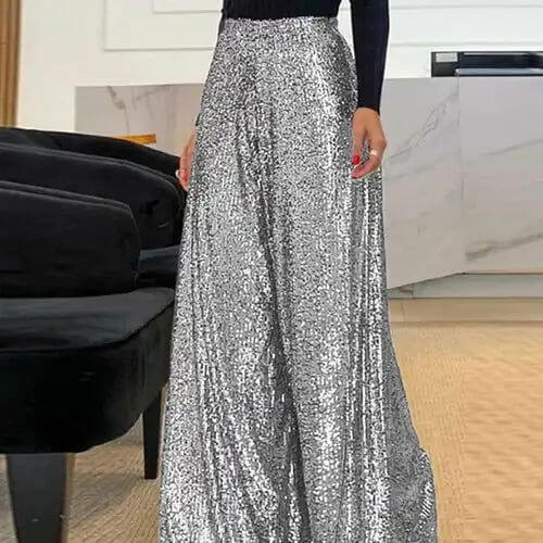 Sharkly Shiny Party Pants - Woman`s Clothing