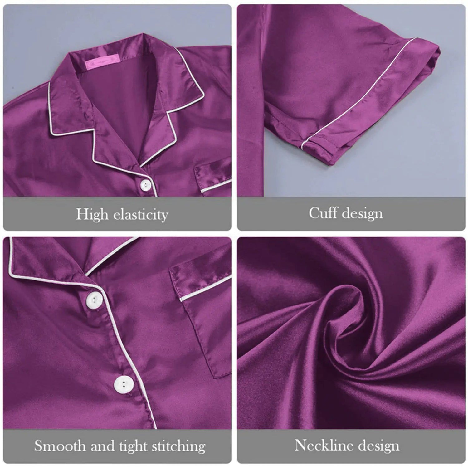 Silk Short Sleeve and Pyjama - Woman`s Clothing