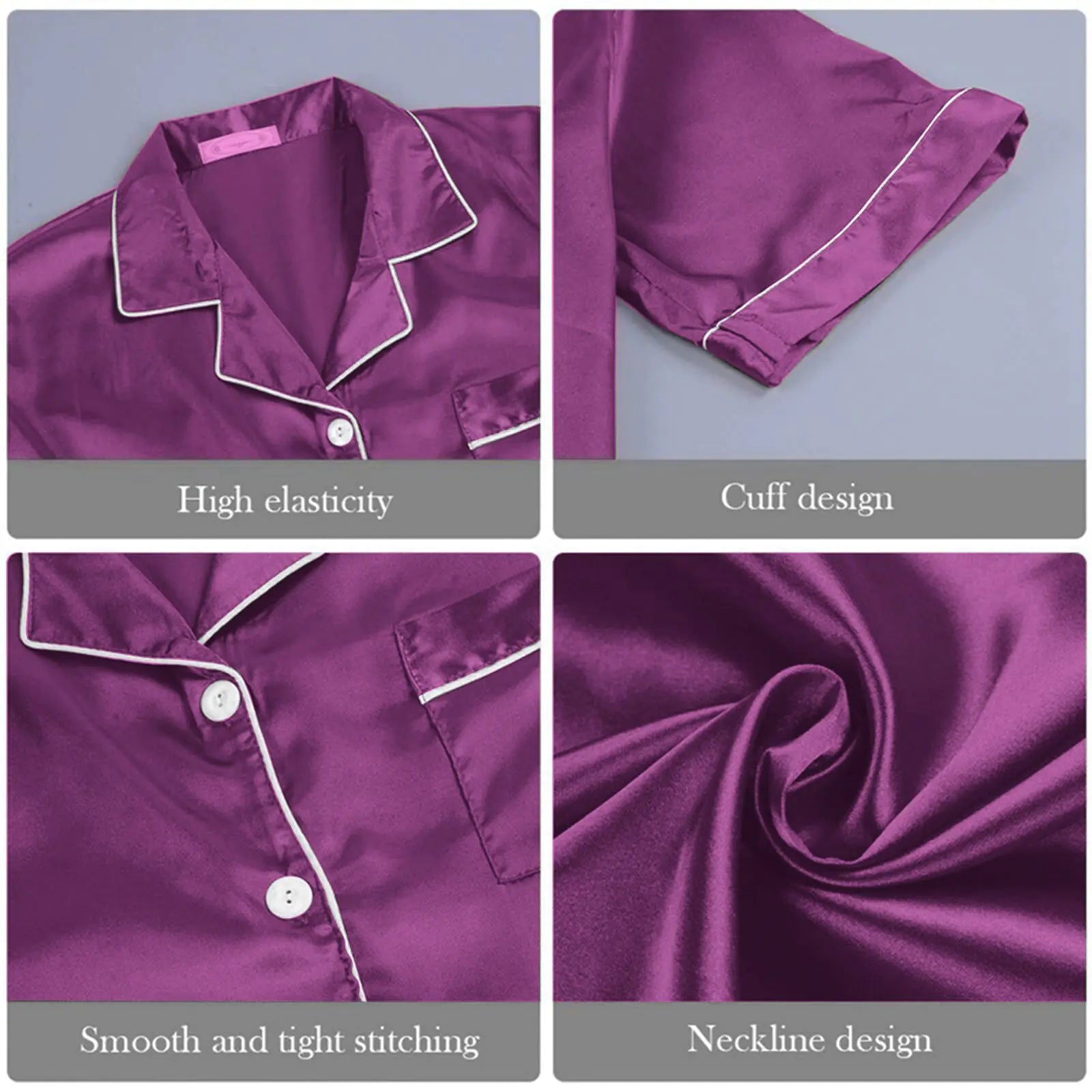 Silk Short Sleeve and Pyjama - Woman`s Clothing