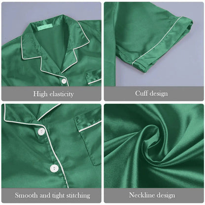 Silk Short Sleeve and Pyjama - Woman`s Clothing