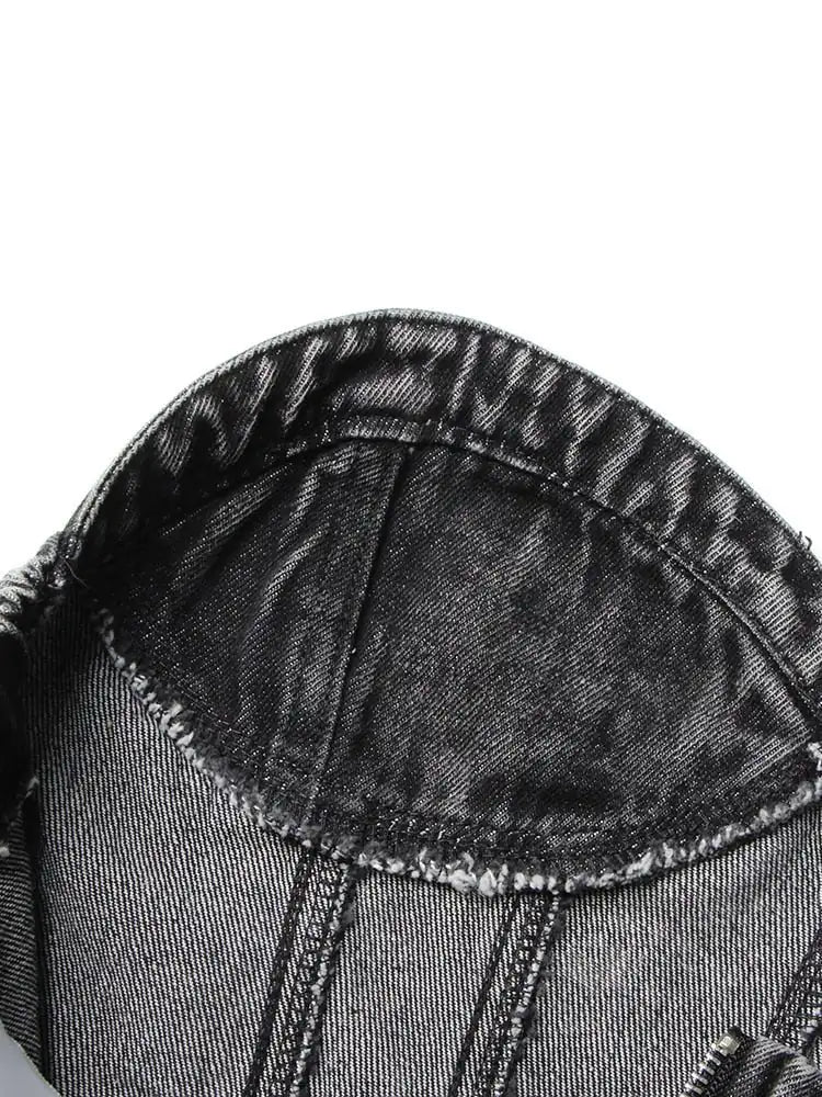 Strapless Denim Top - Woman`s Clothing