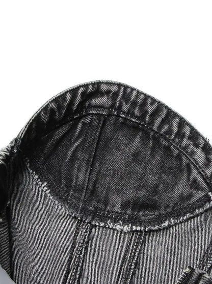 Strapless Denim Top - Woman`s Clothing