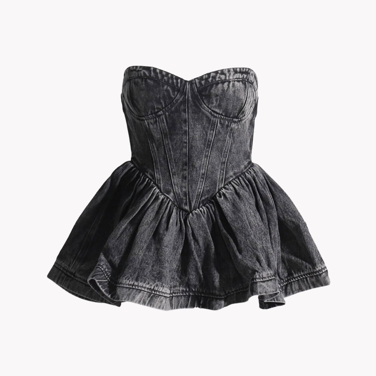 Strapless Denim Top - Woman`s Clothing