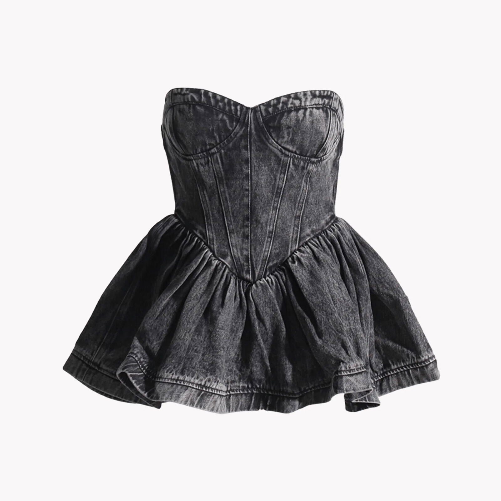 Trendy Strapless Women Denim Top