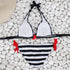Striped Push-Up Bikini Swimwear - Woman`s Clothing