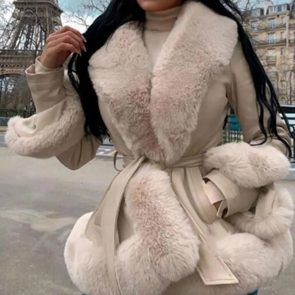 Stylish Ladies Chic Winter Coat - Woman`s Clothing