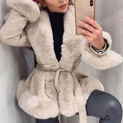Stylish Ladies Chic Winter Coat - Woman`s Clothing