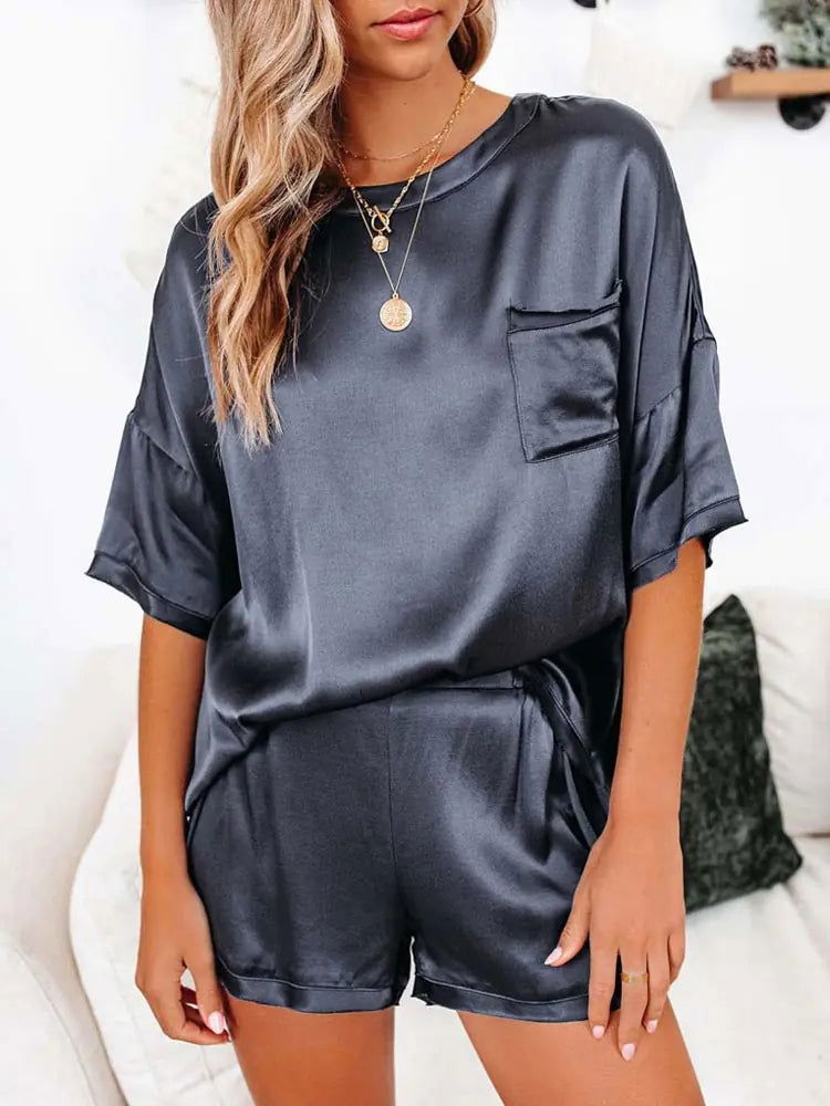 Summer Satin Pyjama Set - Woman`s Clothing