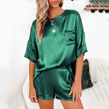 Summer Satin Pyjama Set - Woman`s Clothing