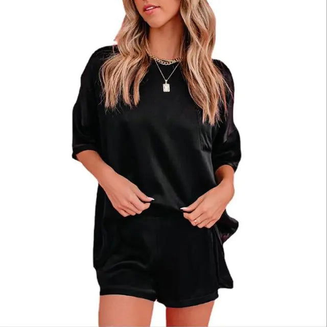 Summer Satin Pyjama Set - Woman`s Clothing