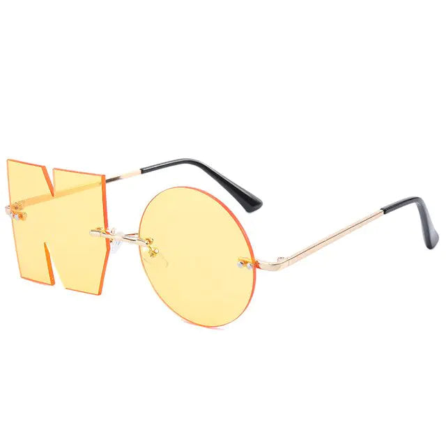 Rimless NO Letter Sunglasses - Woman`s Clothing