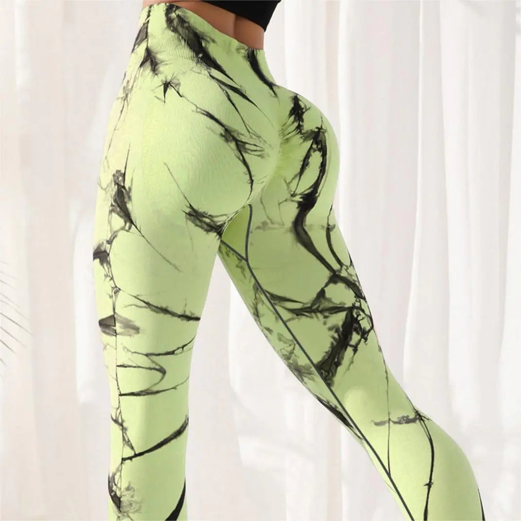 Tie-dye Leggings with High Waist - Woman`s Clothing