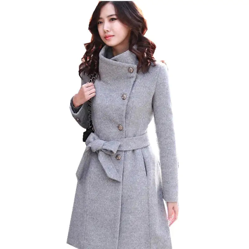 Winter Cashmere Long Women's Coat - Woman`s Clothing