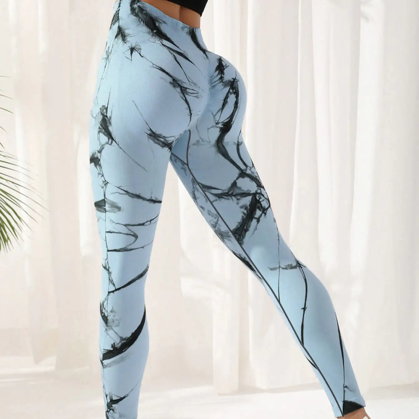 Tie-dye Leggings with High Waist - Woman`s Clothing