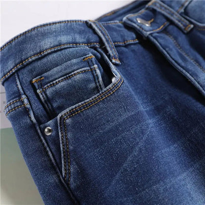 Thermal Autumn Warm Plush Jeans - Woman`s Clothing