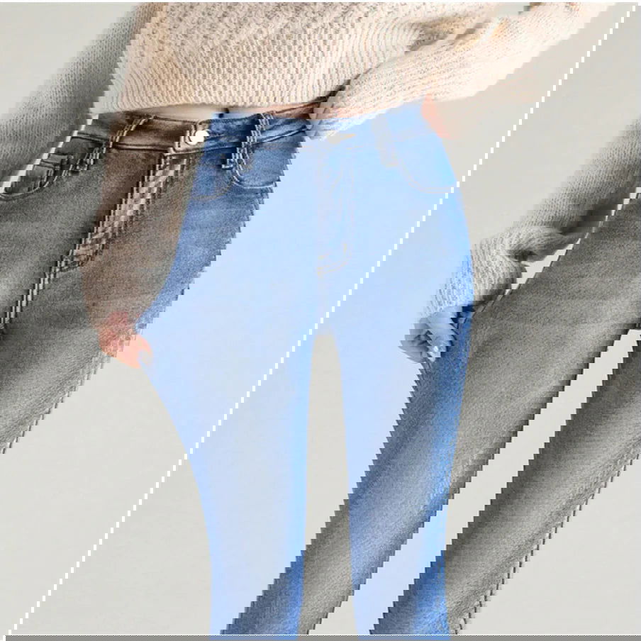 Thermal Autumn Warm Plush Jeans - Woman`s Clothing