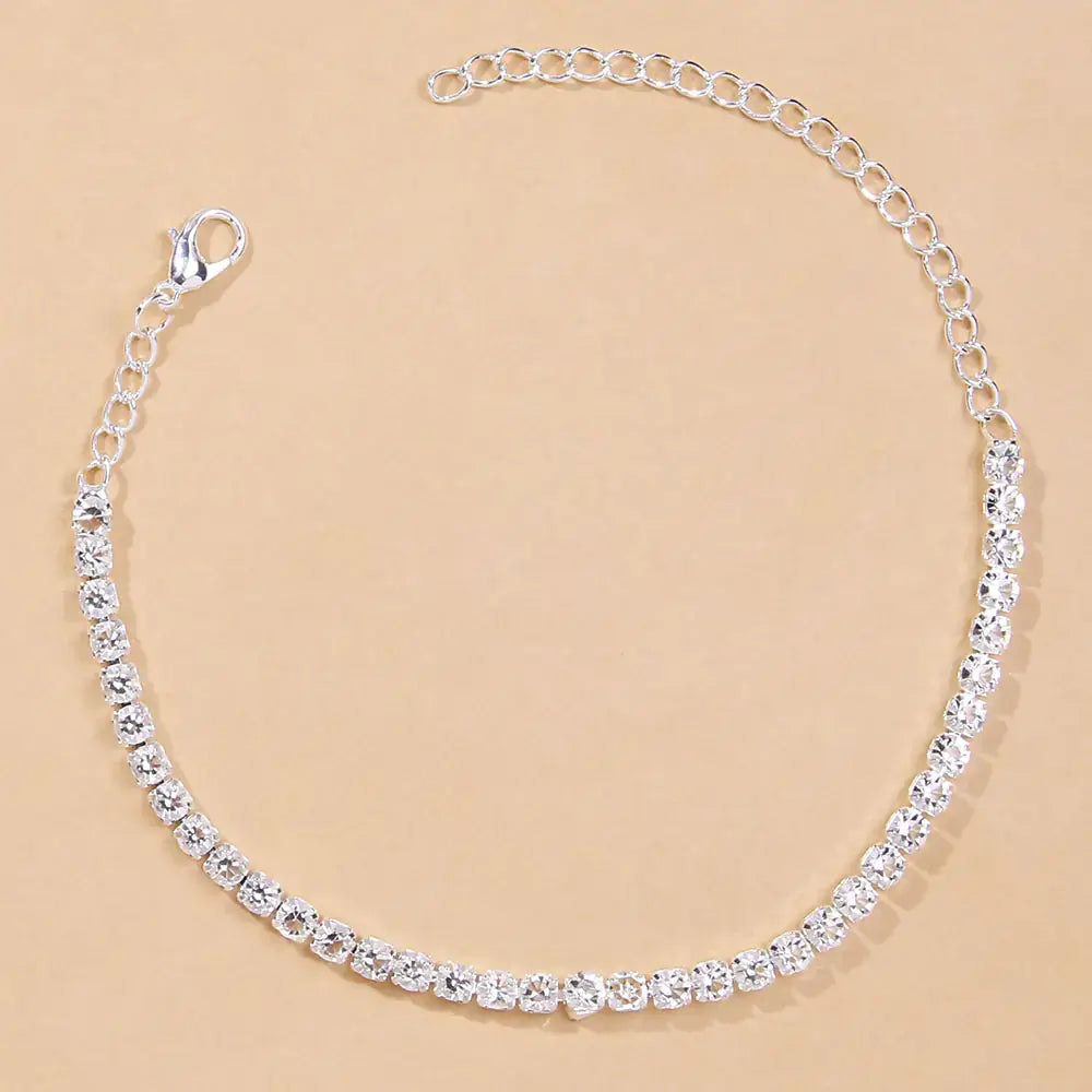 Rhinestone Anklet - Woman`s Clothing