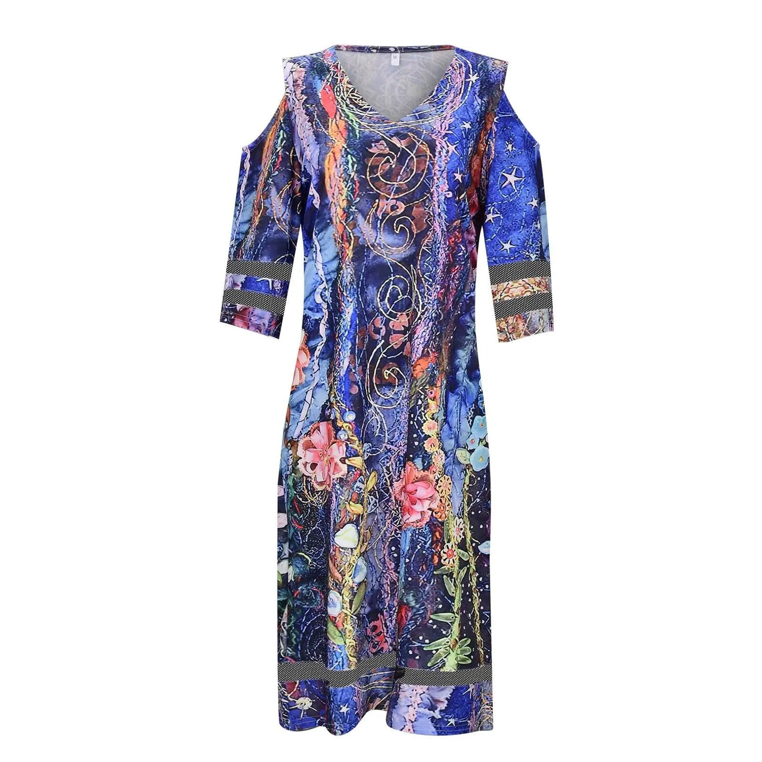 V Neck Summer Tie Dye DressV Neckdress