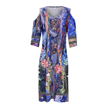 V Neck Summer Tie Dye DressV Neckdress