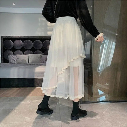 Women Solid Korean Style SkirtWomen Solid
