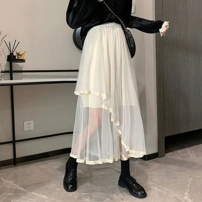 Women Solid Korean Style SkirtWomen Solid