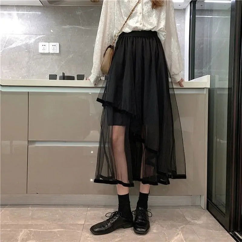 Women Solid Korean Style SkirtWomen Solid