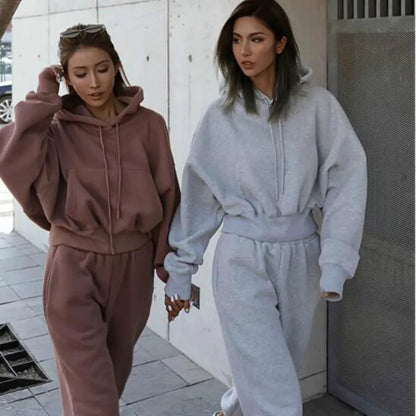 Women Warm Hoodie and Pants SetWomen Warm Hoodieloungewear
