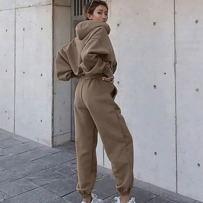 Women Warm Hoodie and Pants SetWomen Warm Hoodieloungewear