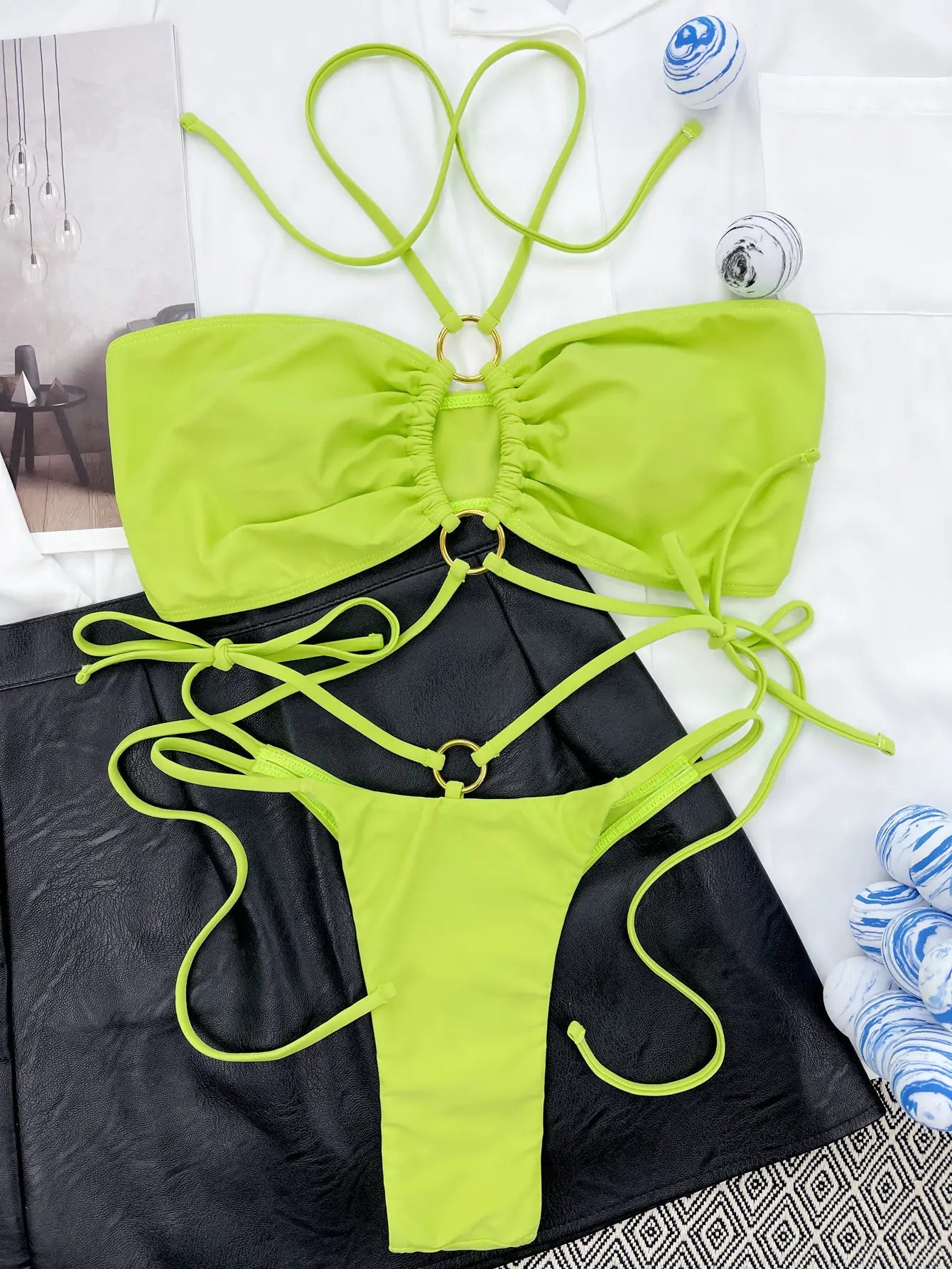 Colourful Wrap Halter Bikini