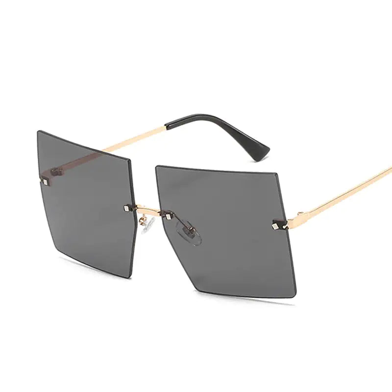 Oversized Rimless Square Sunglasses - Woman`s Clothing