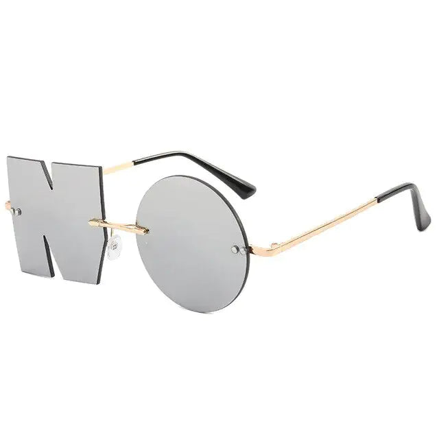 Rimless NO Letter Sunglasses - Woman`s Clothing