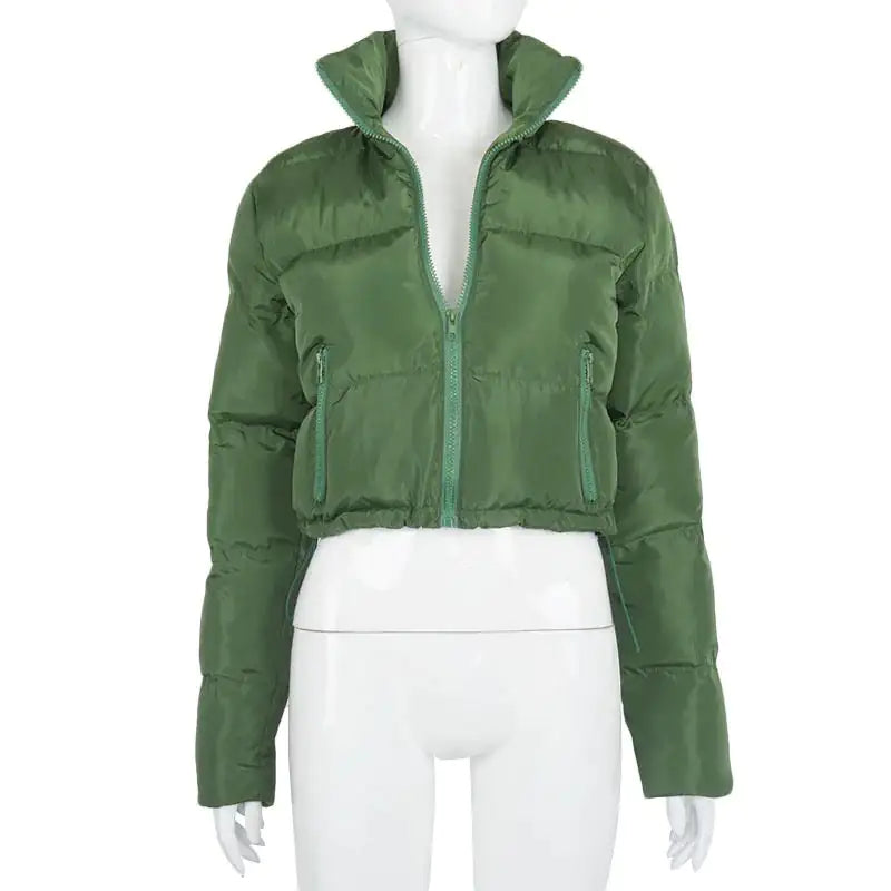 Ladies Mini Puffer Coat - Woman`s Clothing