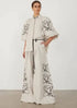 Spring/Summer Cotton-Linen Printed Wide-Leg Pants Suit Woman`s Clothing 59.00