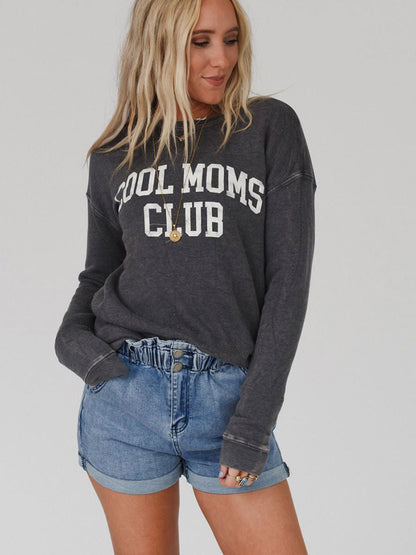 Letter Print Pullover Sweater Long-sleeved Top