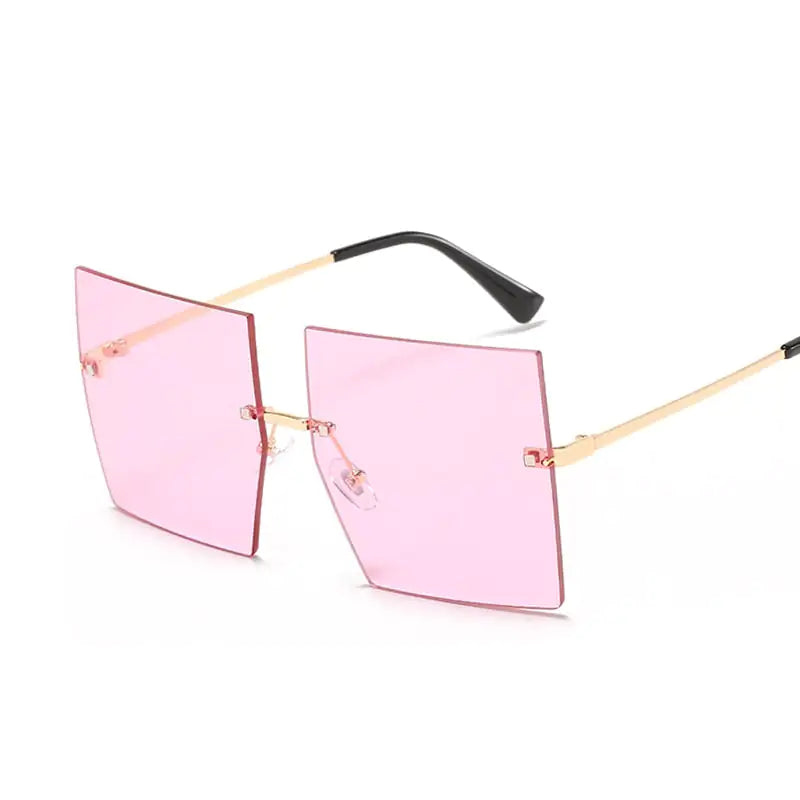 Oversized Rimless Square Sunglasses - Woman`s Clothing