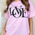 Digital Printing Casual Round Neck Oversized Love T-shirt - Woman`s Clothing
