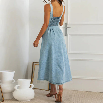 Urban Charm Denim Midi Dress Woman`s Clothing 49.00