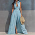 High Waisted Lapel Shirt Style Maxi Dress - Woman`s Clothing