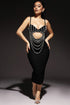Fashion Summer Black & White Sling Party Dress - Woman`s Clothing
