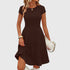 Irregularly Brushed Ribbed Solid Color Dress - Woman`s Clothing