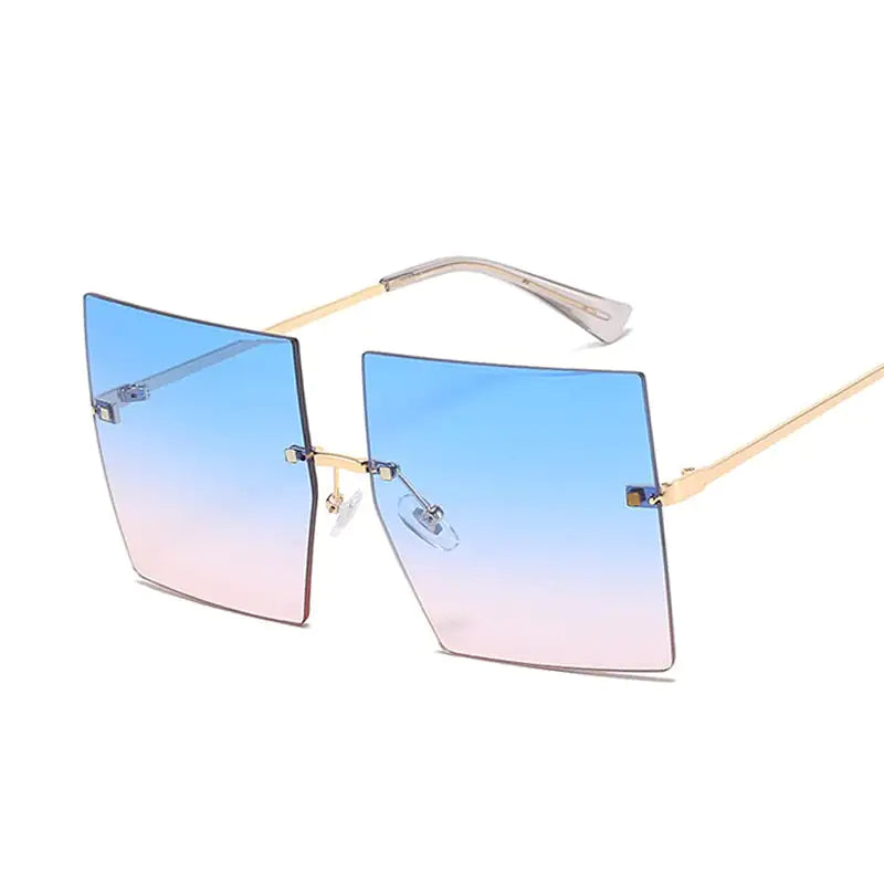 Oversized Rimless Square Sunglasses - Woman`s Clothing