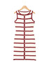 Striped Sleeveless Crewneck Single-breasted Dress - Woman`s Clothing
