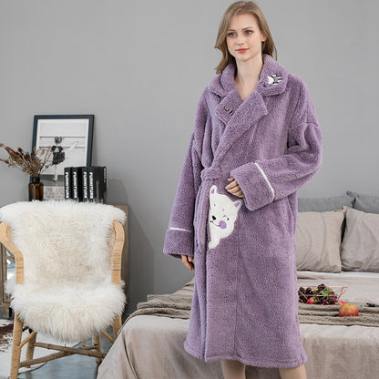 Thick Coral Fleece Ladies Nightgown