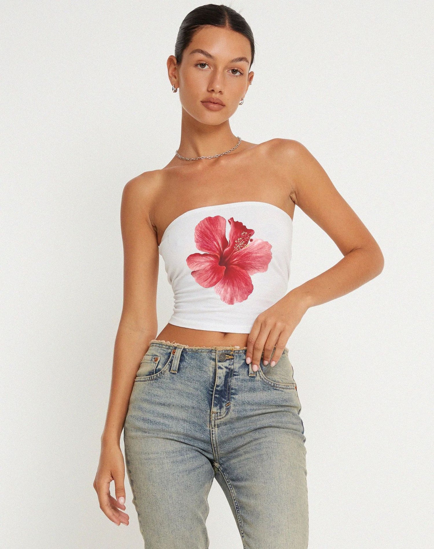 Y2g Printing Tube Top Short Vest - Woman`s Clothing