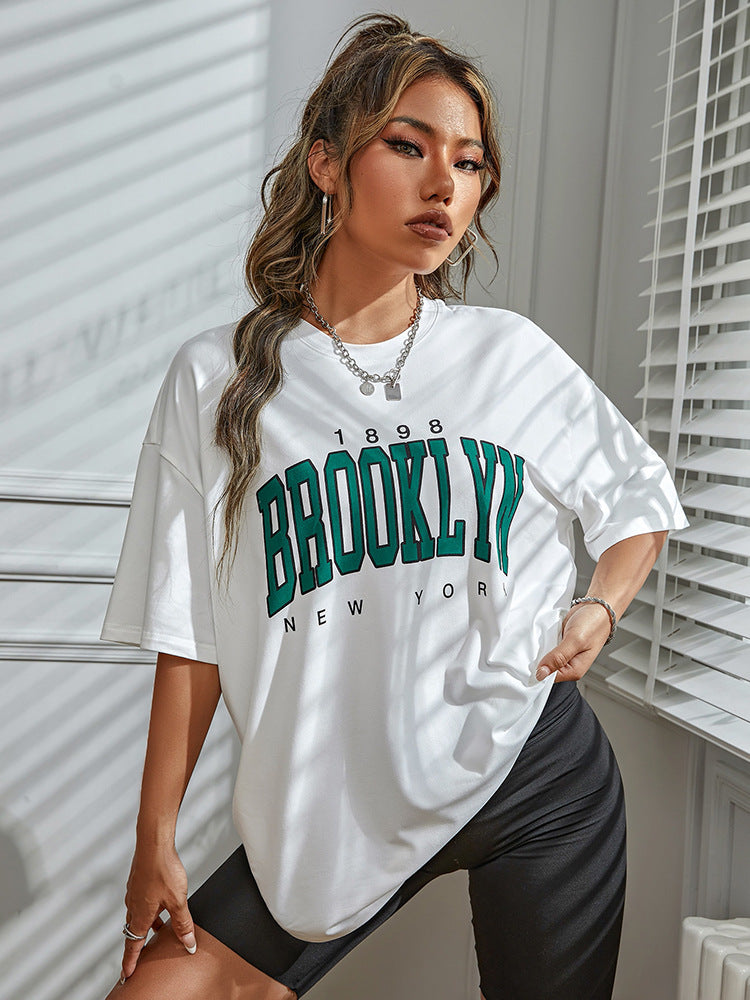 Casual Pattern Printing Large Size Drop Shoulder Women&